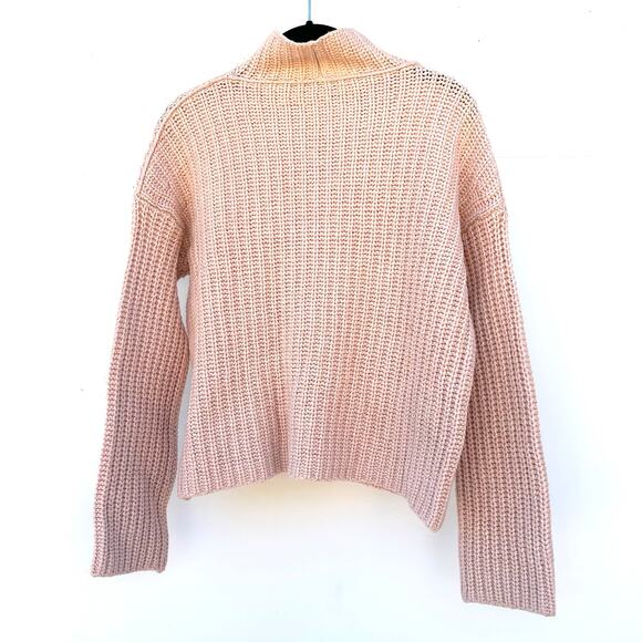 Vince Lofty Chunky Knit Turtleneck Sweater Cashmere Wool Sweater Small Pink - Picture 7 of 8